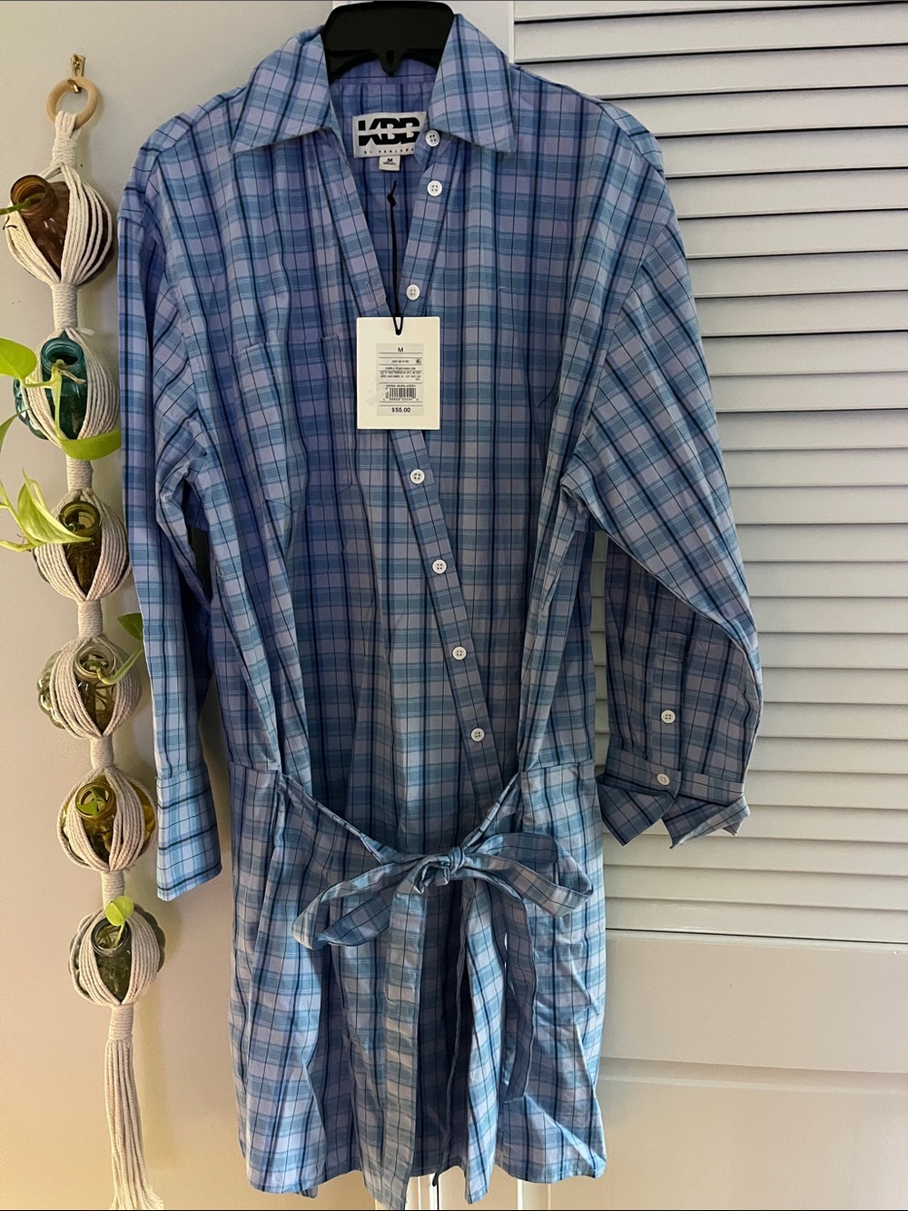 KBB by KahlanaBlue Apron Shirt Dress with Tie Waist